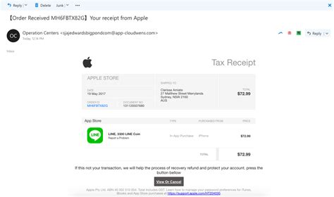 fake apple watch invoice|apple receipt scam 2021.